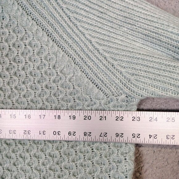 Anthropologie Sweater Women XL Blue Chunky Knit Mock Neck Tunic Fisherman Preppy - Picture 11 of 12